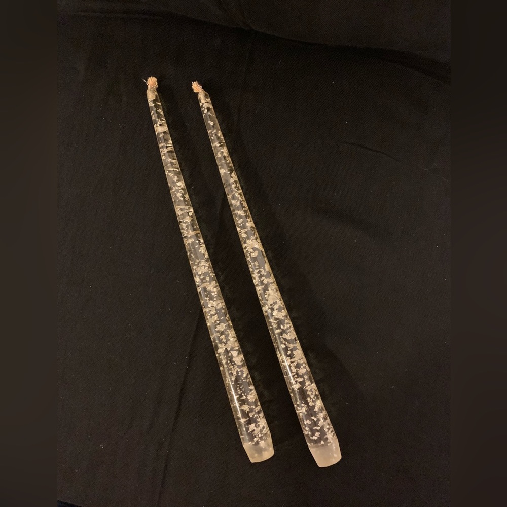 Vintage Lucite Gold Glitter Candles